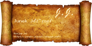 Junek József névjegykártya